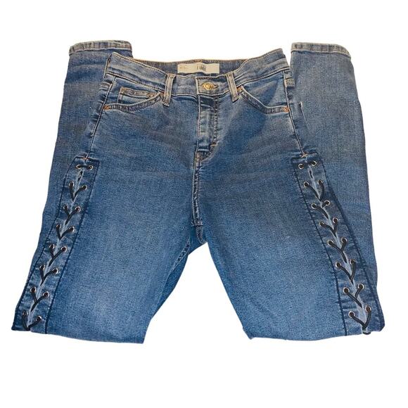 Topshop Moto Jamie high waisted side lace up jeans sz 25 - Picture 5 of 10